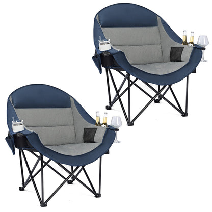 Oversized Heavy Duty Padded Camping Chair with Cooler