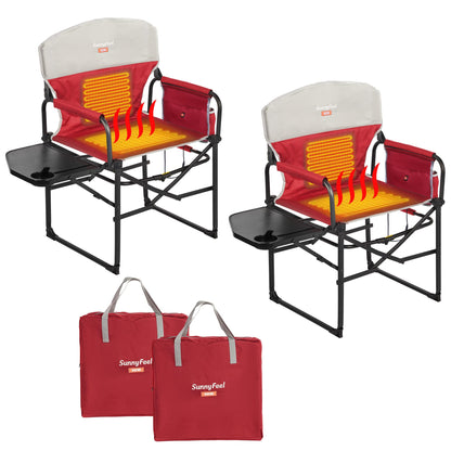 Oversized Folding Camping Chair with Side Table