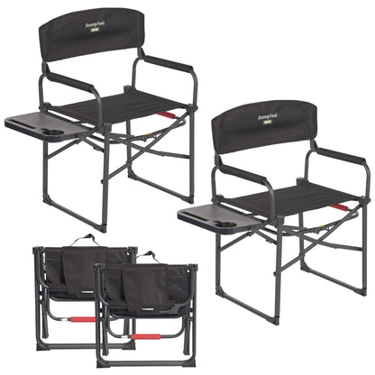 Oversized Folding Camping Chair with Side Table