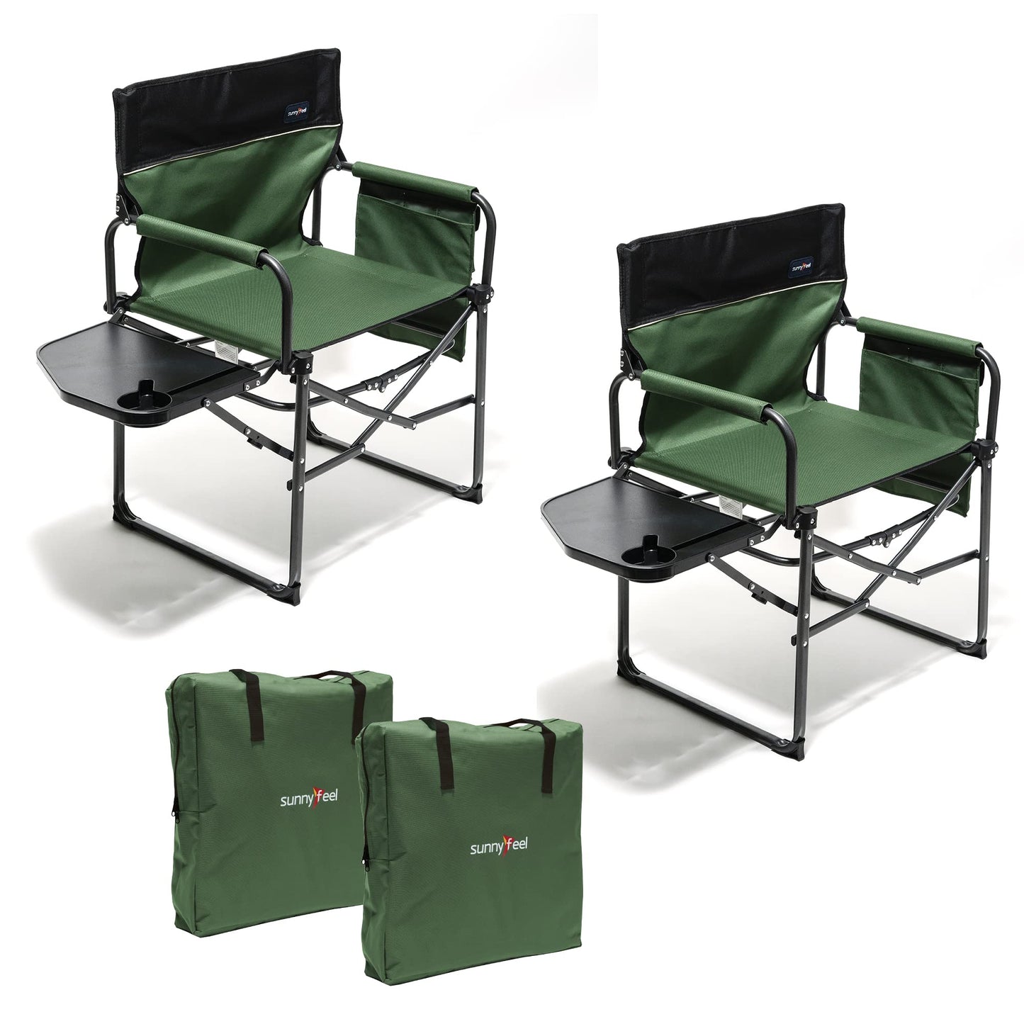 Oversized Folding Camping Chair with Side Table