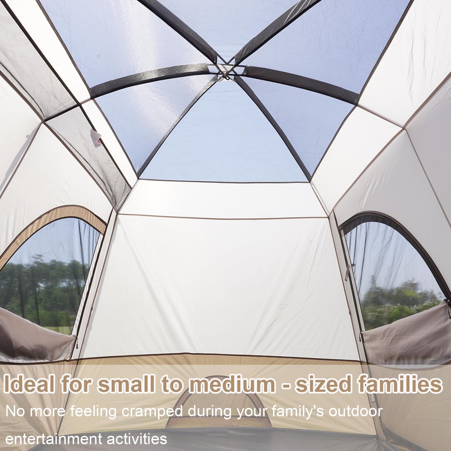 3-4 Person Waterproof Camping Tent with Vestibule