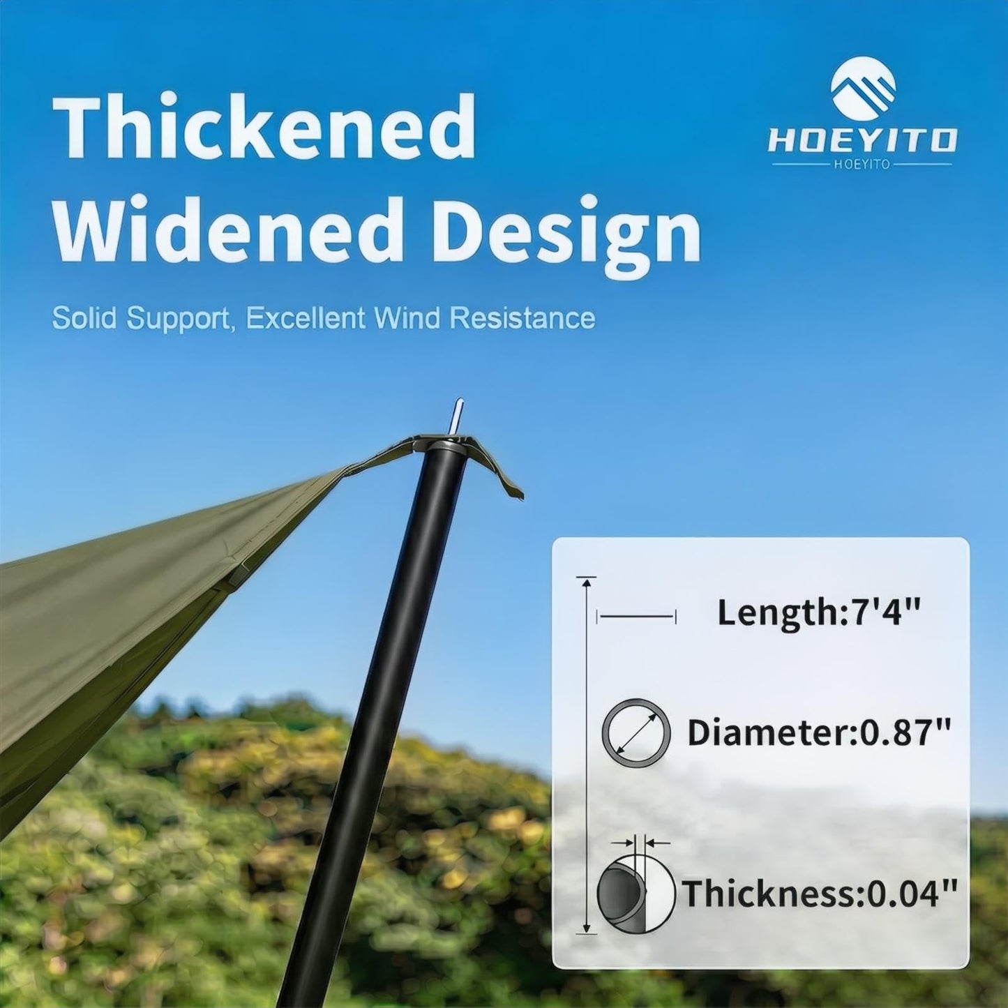 Waterproof Camping Tarp Canopy with Poles