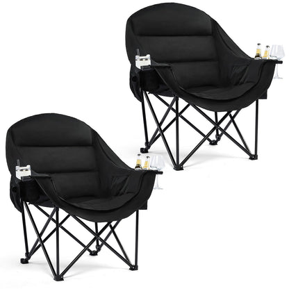 Oversized Heavy Duty Padded Camping Chair with Cooler