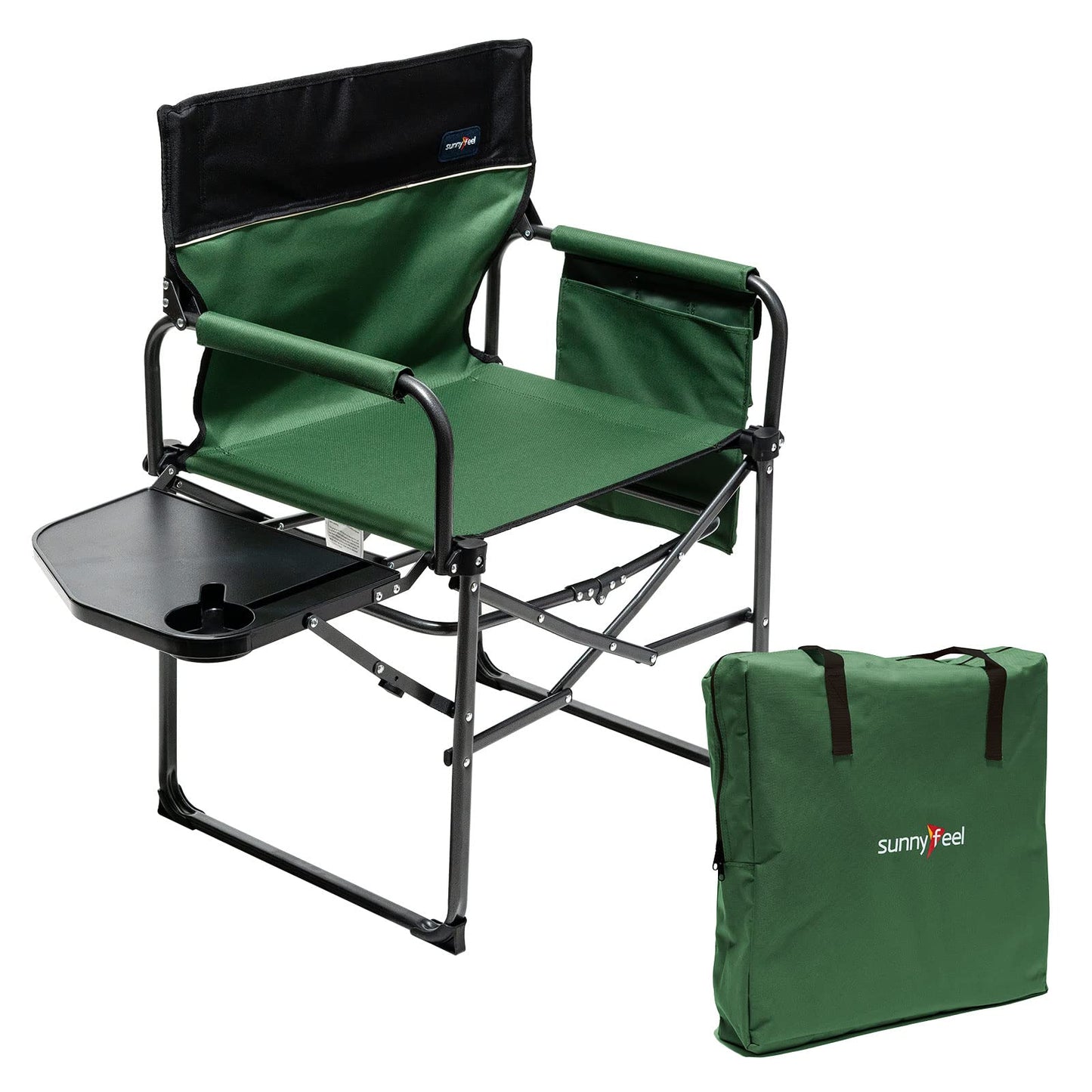 Oversized Folding Camping Chair with Side Table