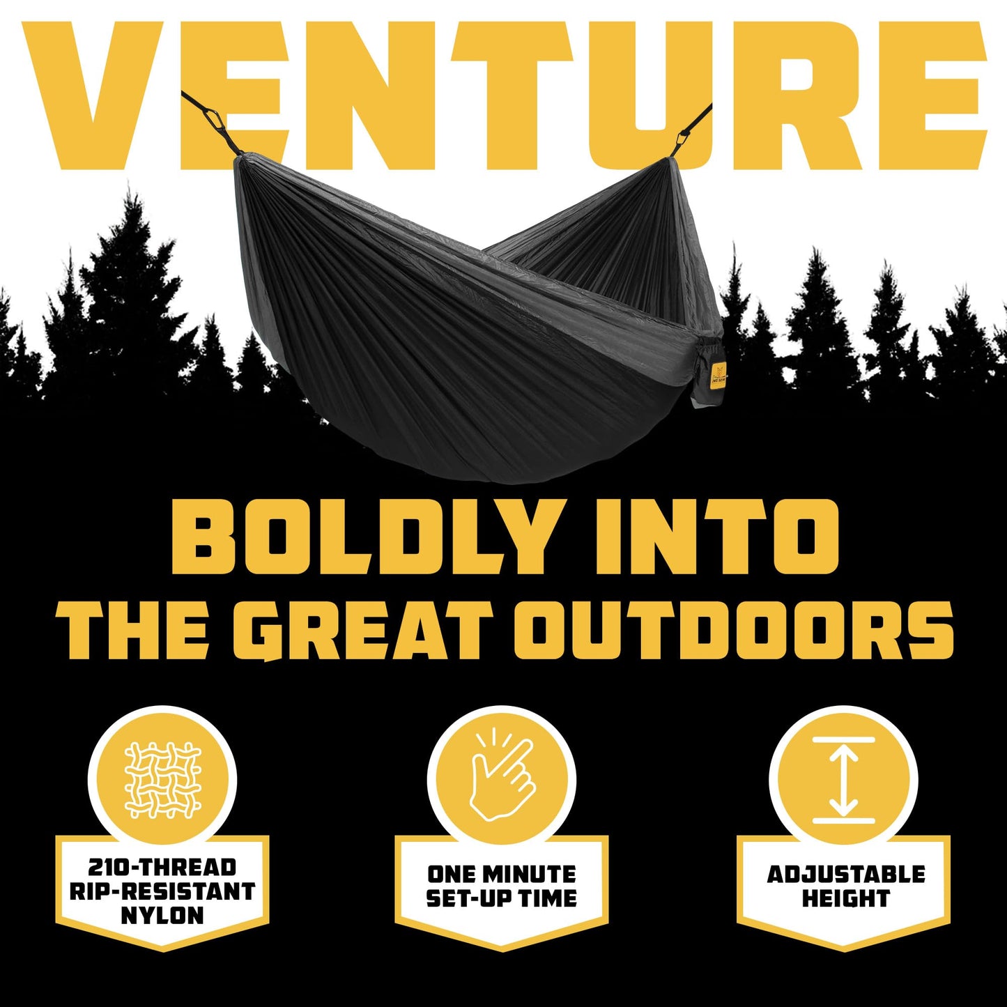 Portable Camping Hammock with Tree Straps