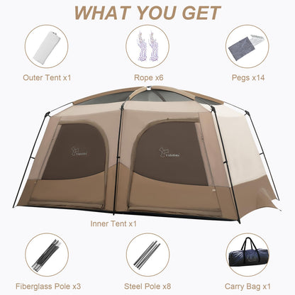 3-4 Person Waterproof Camping Tent with Vestibule