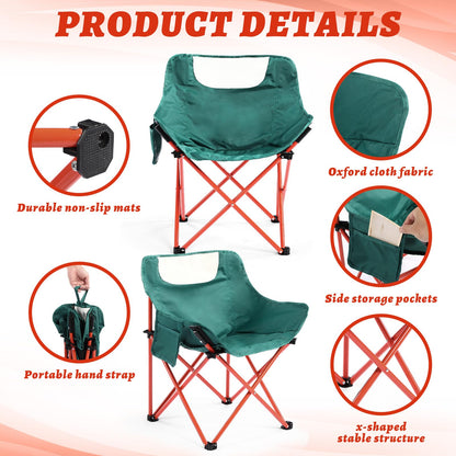 6 Pack Portable Folding Camping Chairs for Outdoors