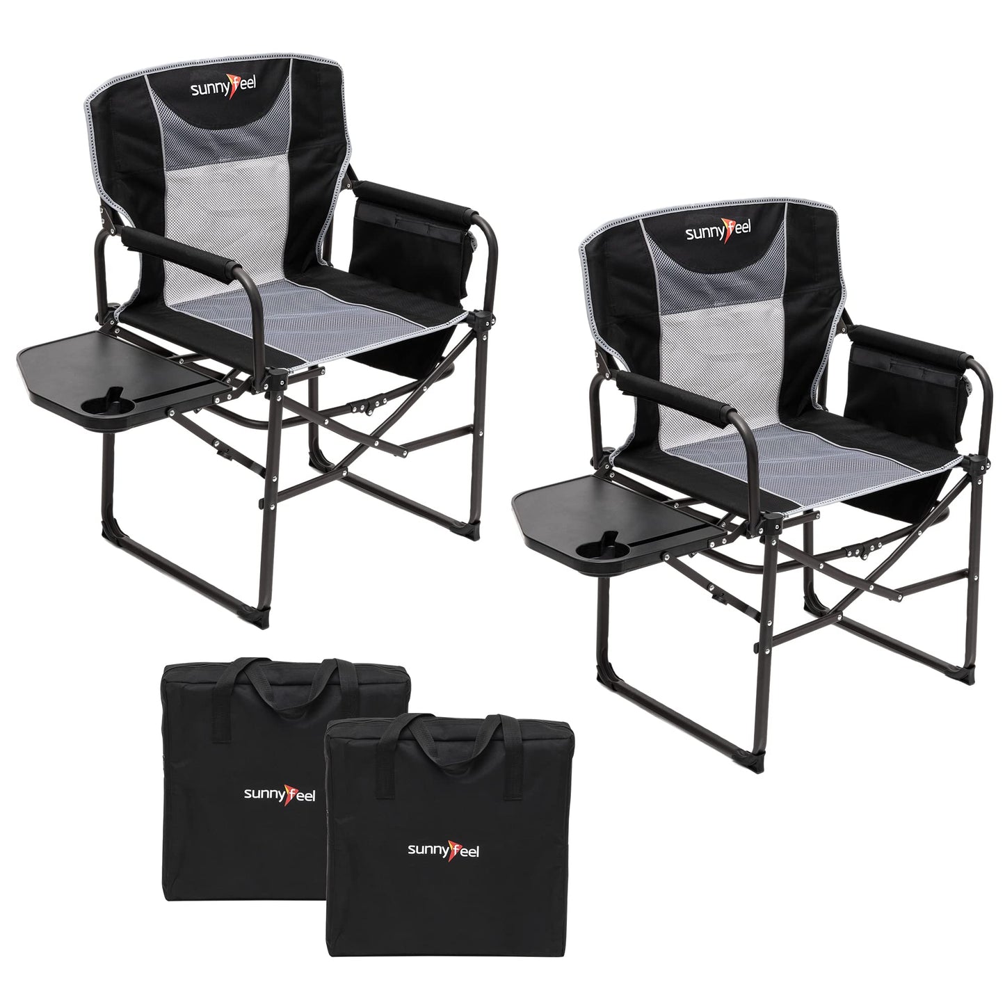 Oversized Folding Camping Chair with Side Table