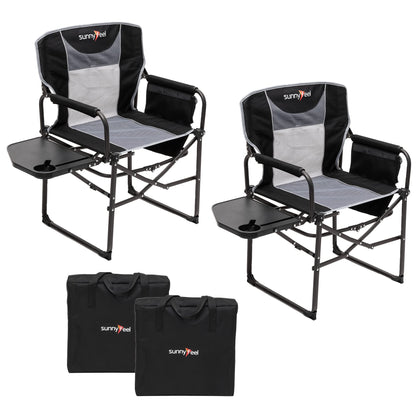 Oversized Folding Camping Chair with Side Table