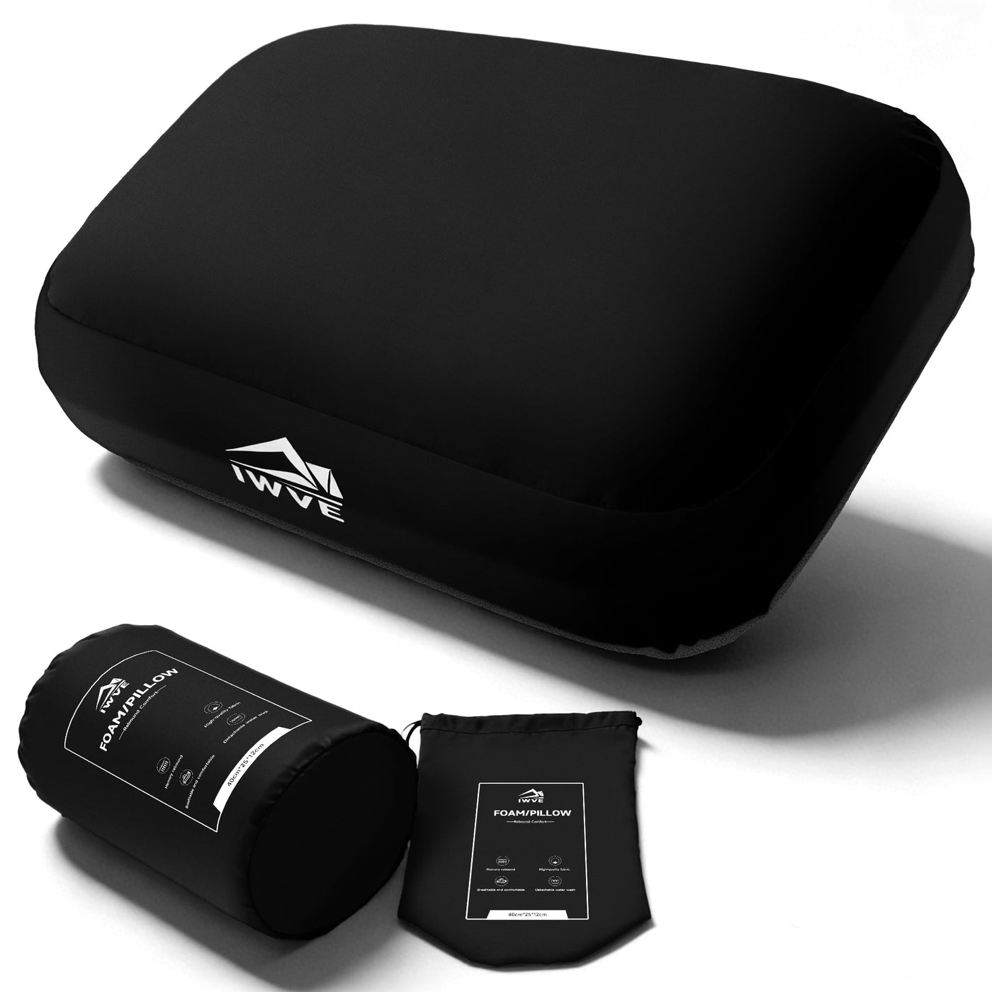 Memory Foam Camping Pillow for Travel and Hiking