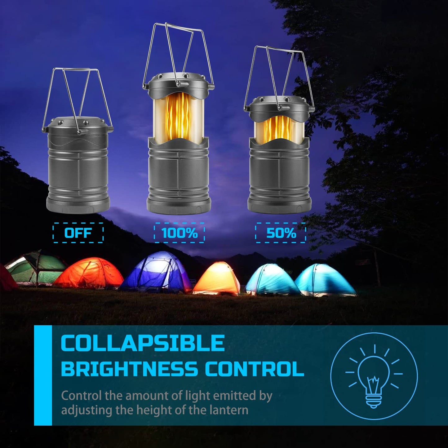 4 Pack Collapsible LED Camping Lanterns