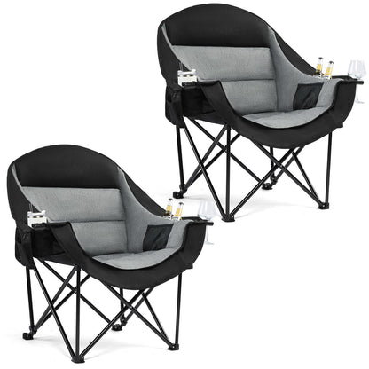Oversized Heavy Duty Padded Camping Chair with Cooler