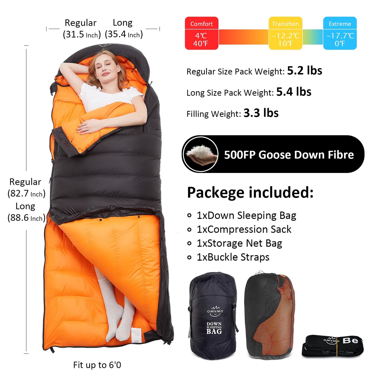 Wearable Down Sleeping Bag for Cold Weather Camping