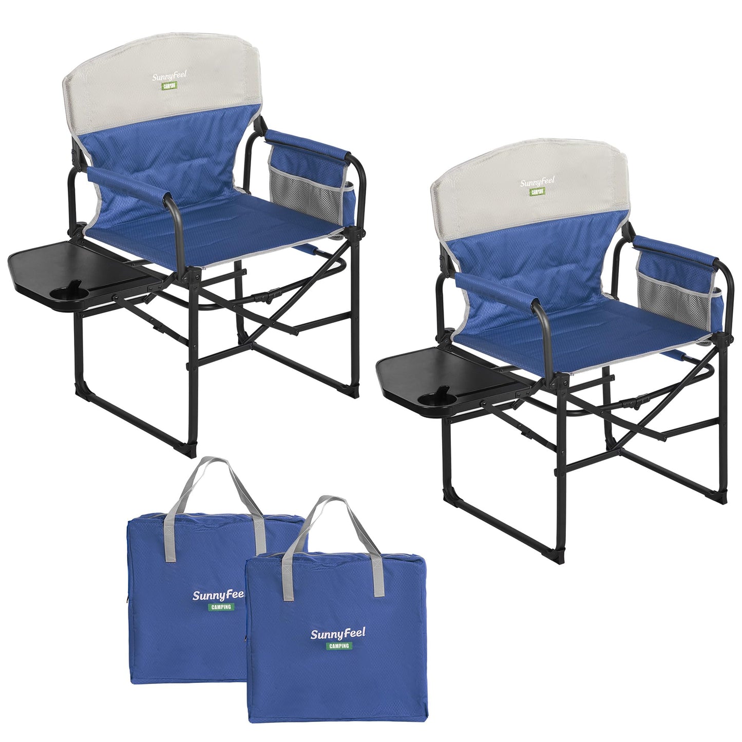 Oversized Folding Camping Chair with Side Table