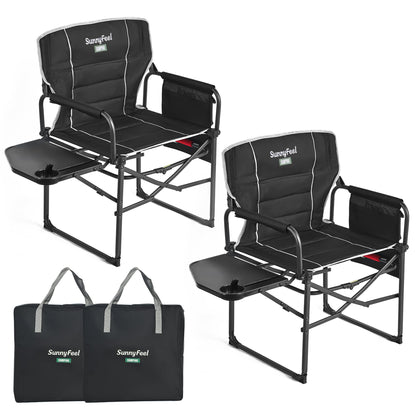Oversized Folding Camping Chair with Side Table