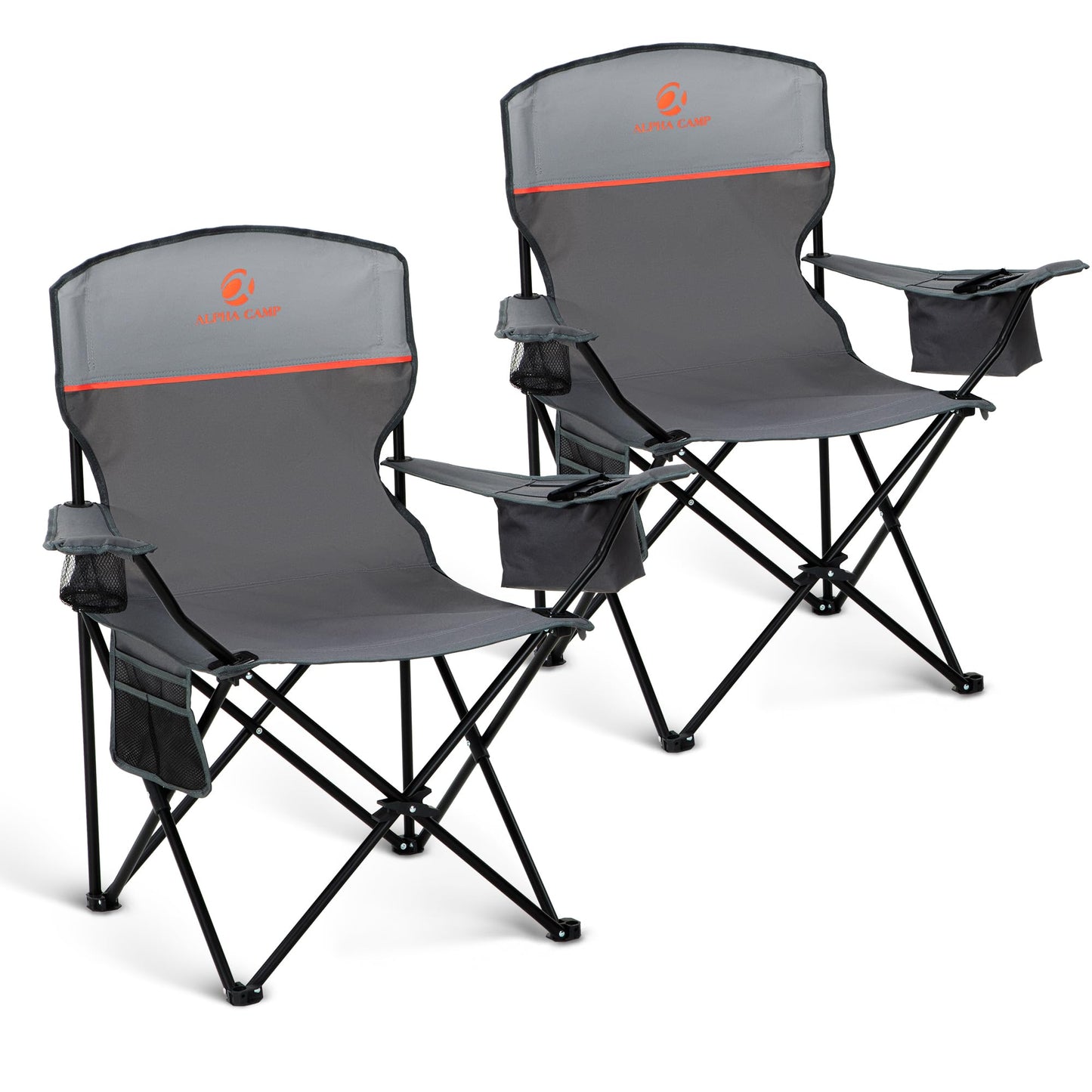 Padded Folding Camping Chair with Cooler Bag