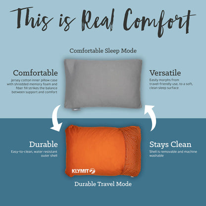Shredded Memory Foam Camping Pillow Large Size