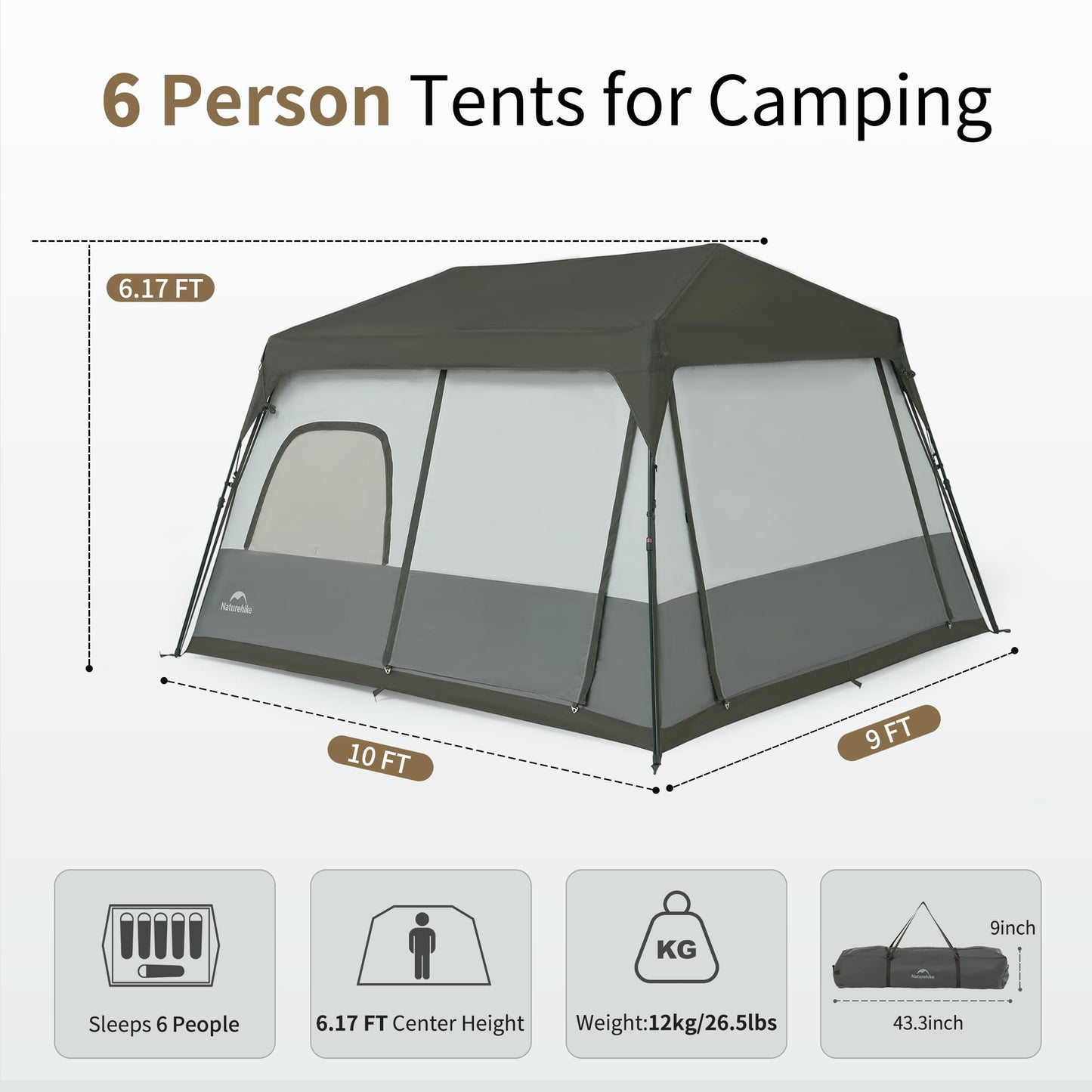 Instant Setup Waterproof Family Camping Tent
