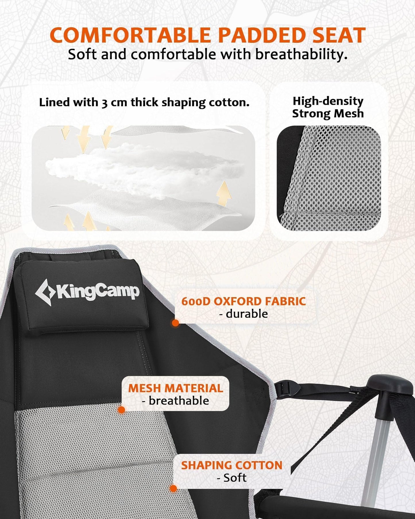 Oversized Folding Hammock Camping Chair with Recline