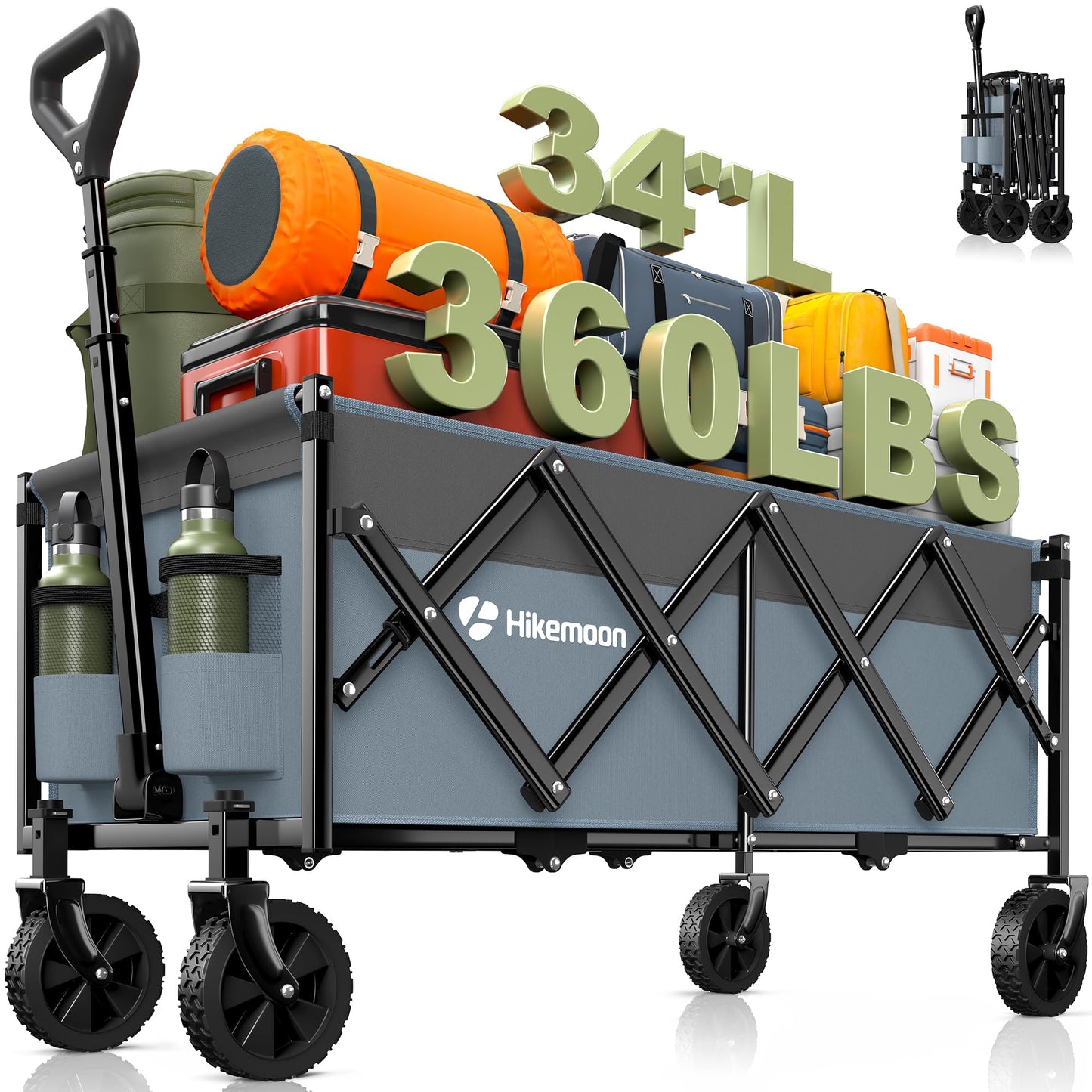 120L Folding Wagon Cart for Camping and Outdoors
