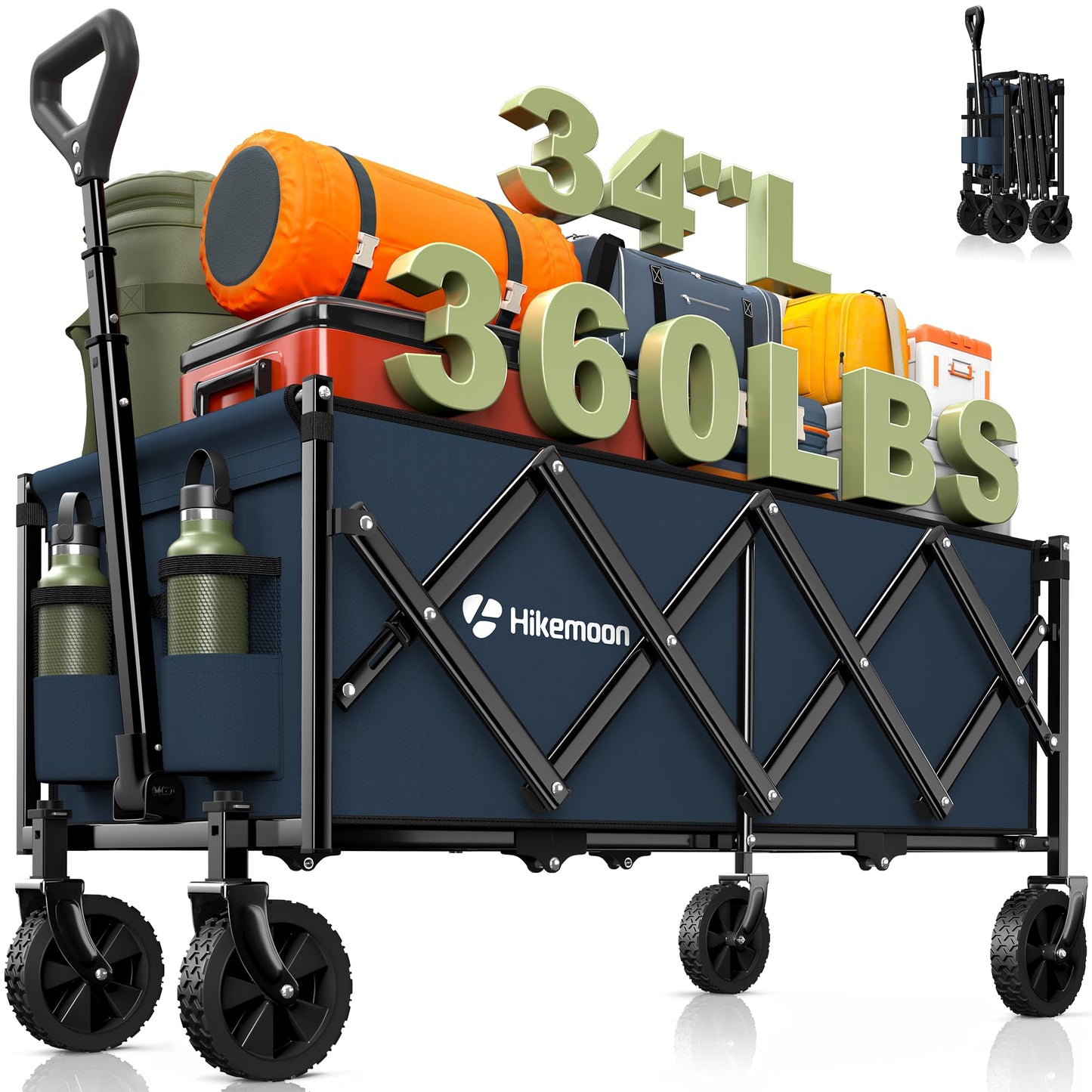 120L Folding Wagon Cart for Camping and Outdoors