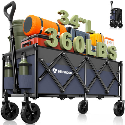 120L Folding Wagon Cart for Camping and Outdoors