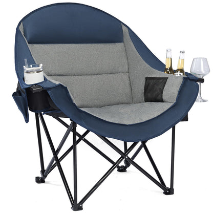 Oversized Heavy Duty Padded Camping Chair with Cooler