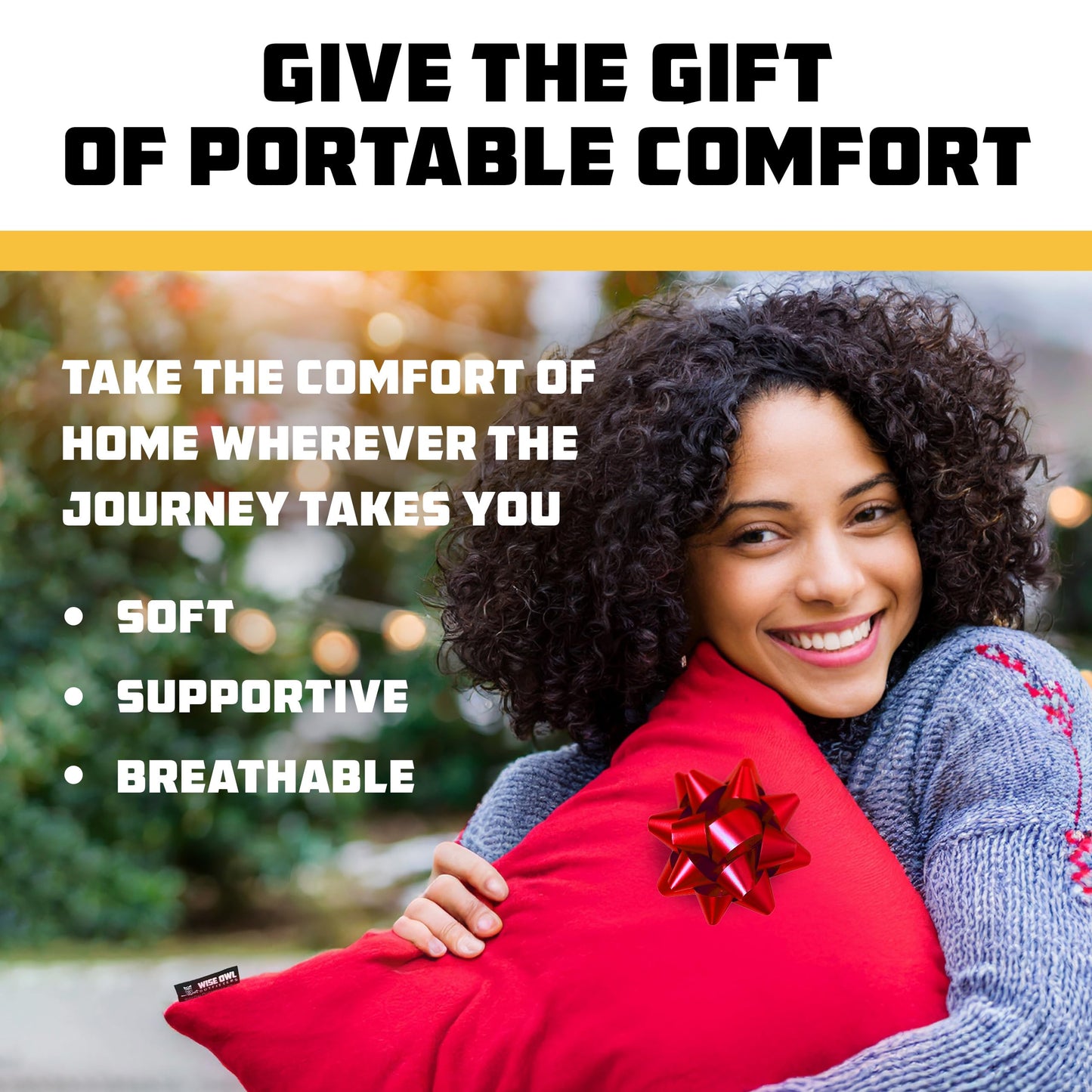 Memory Foam Camping Pillow for Travel and Hiking