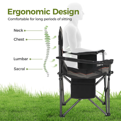 Heavy Duty Folding Camping Chair with Cooler Bag