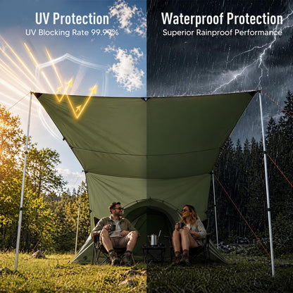 Large Waterproof Camping Tarp Canopy Shelter