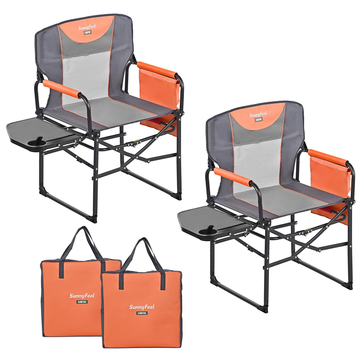 Oversized Folding Camping Chair with Side Table