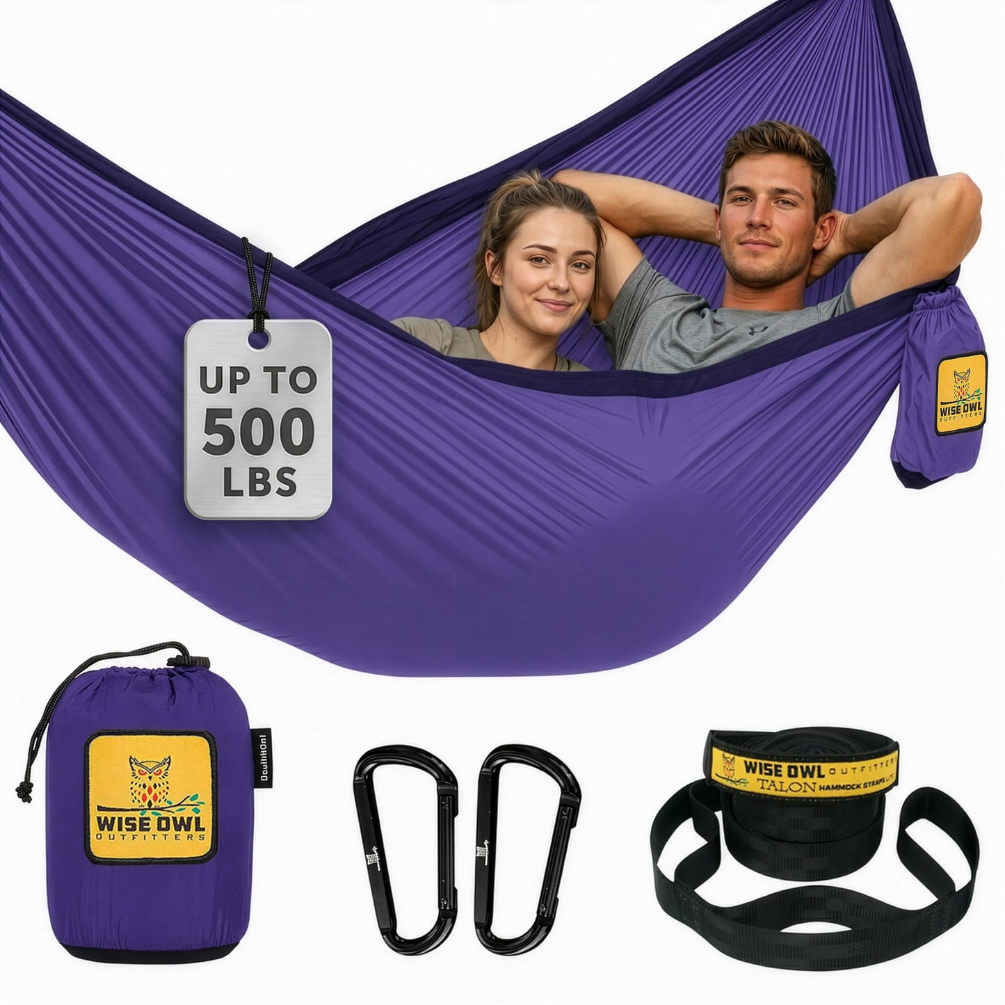 Portable Camping Hammock with Tree Straps