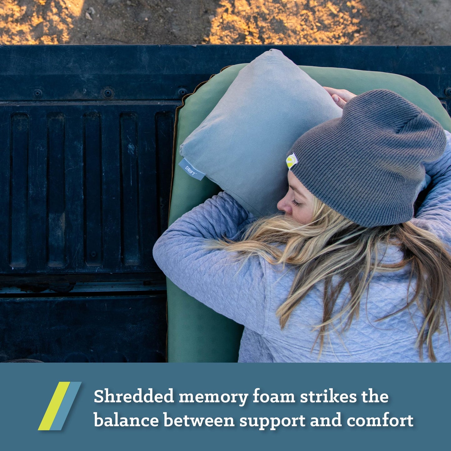 Shredded Memory Foam Camping Pillow Large Size