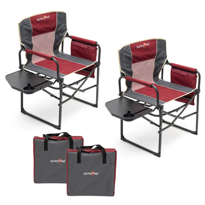 Oversized Folding Camping Chair with Side Table