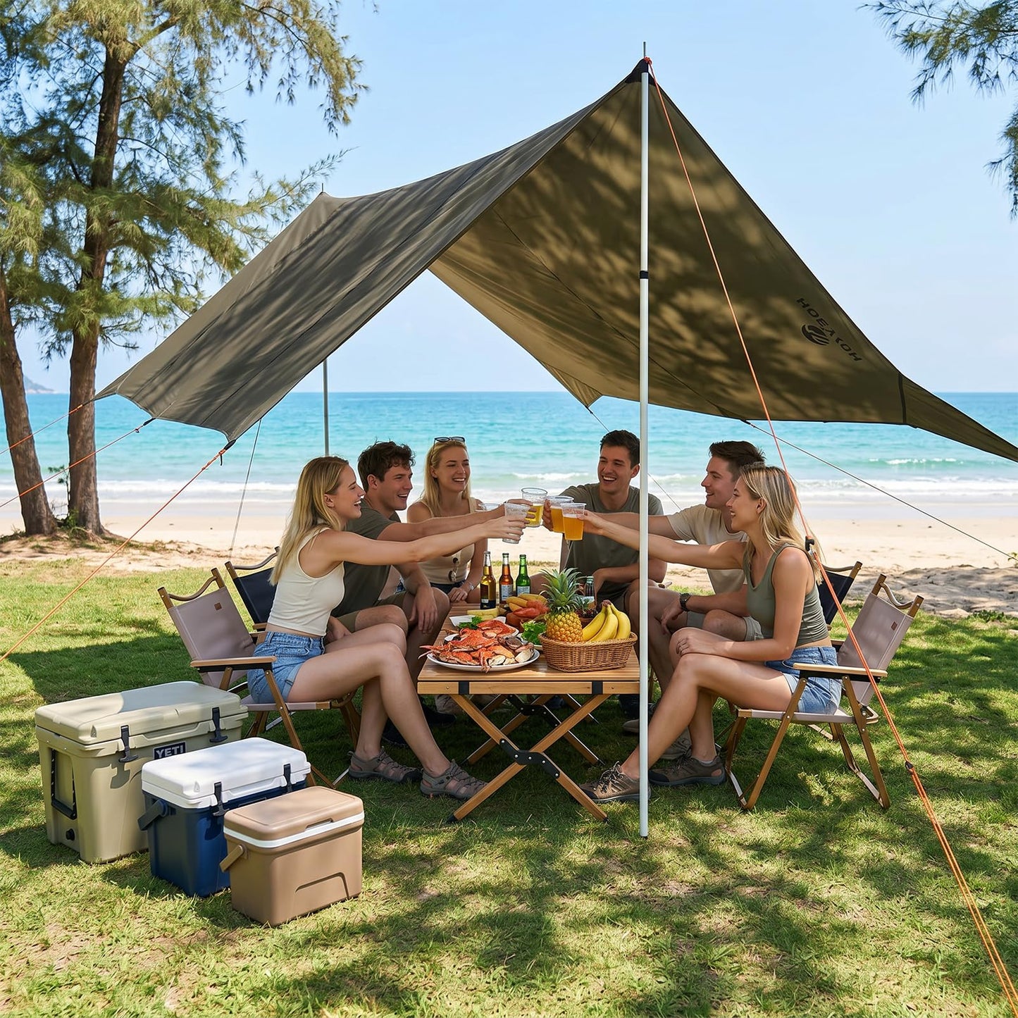 Large Waterproof Camping Tarp Canopy Shelter