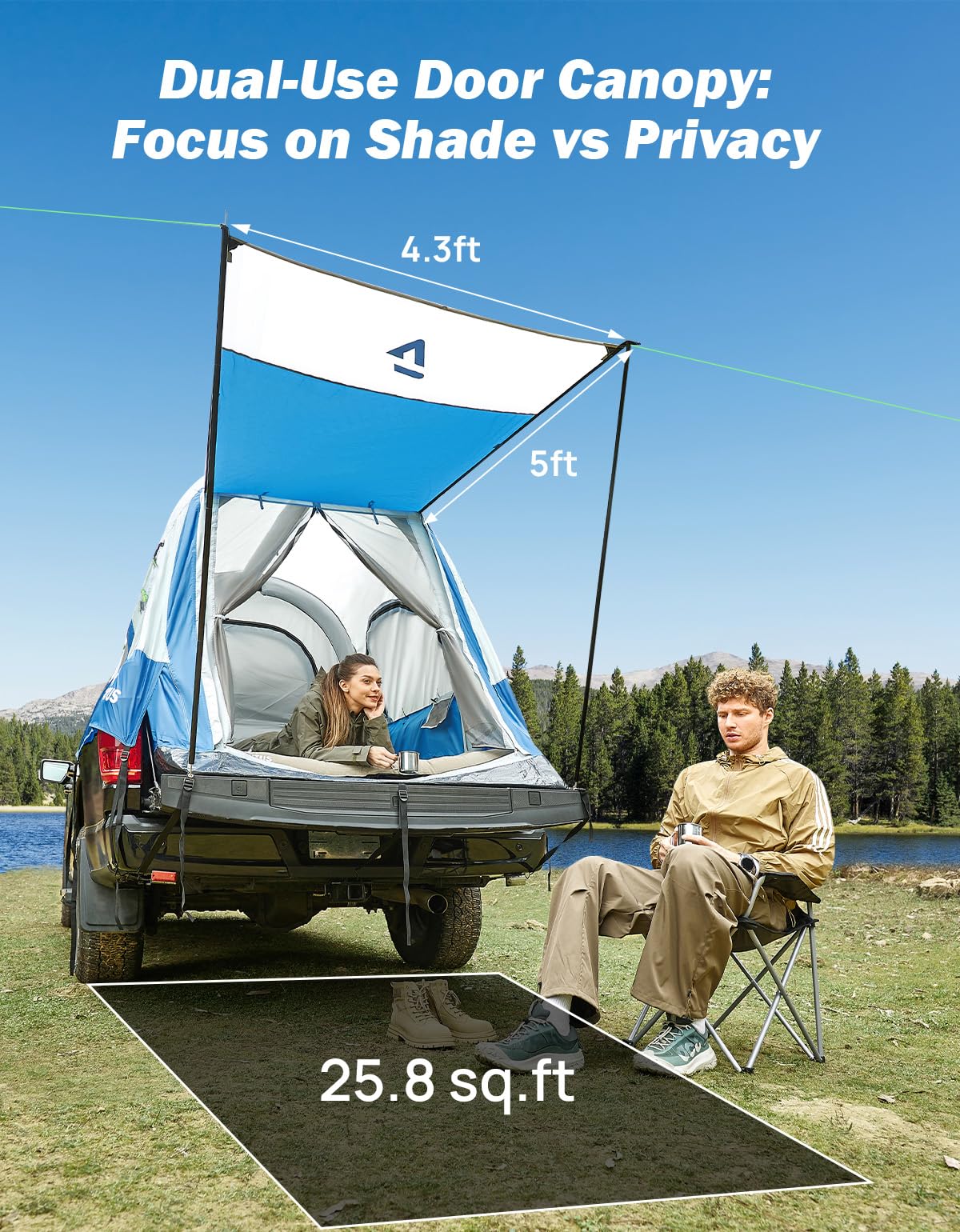Inflatable Truck Bed Camping Tent with Awning