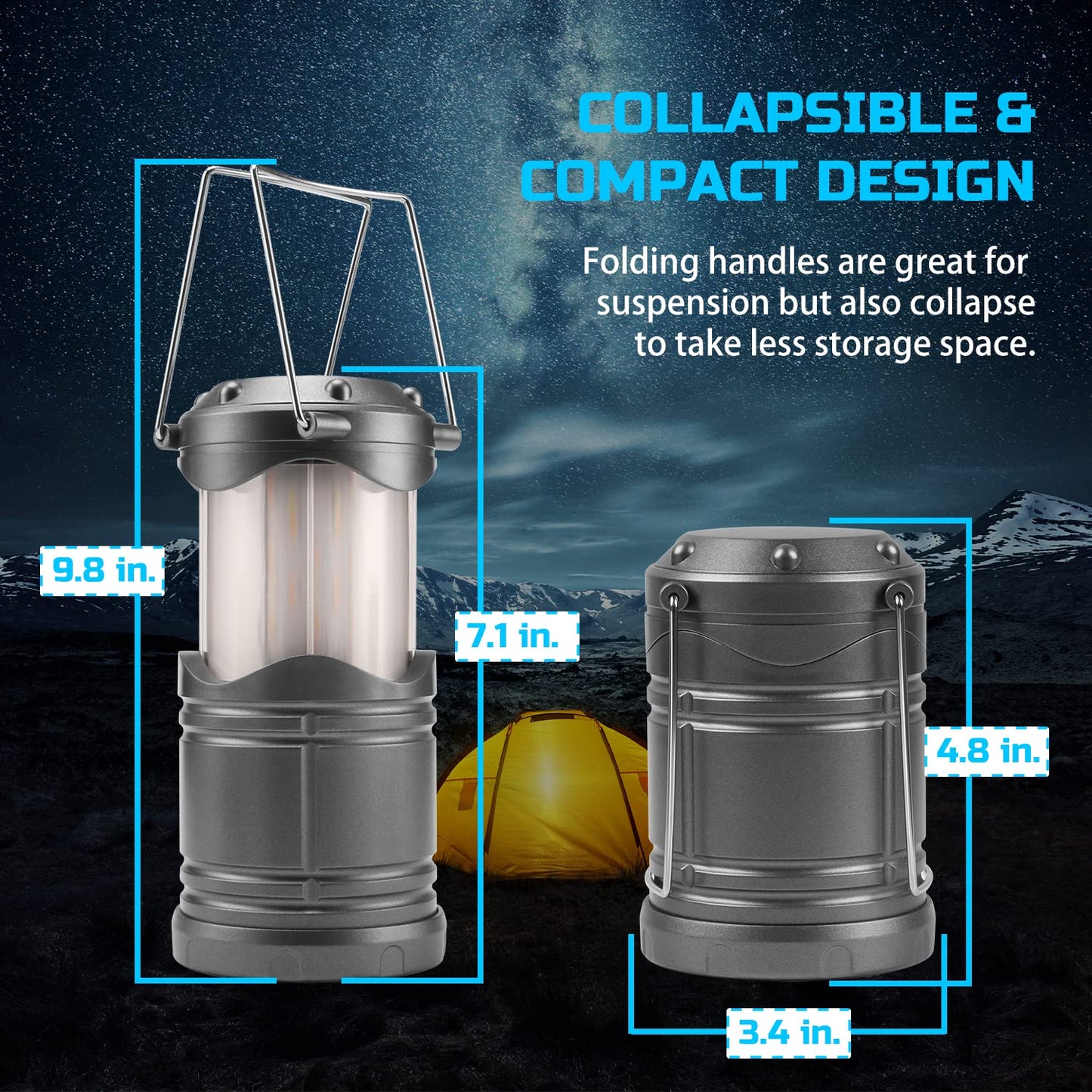 4 Pack Collapsible LED Camping Lanterns