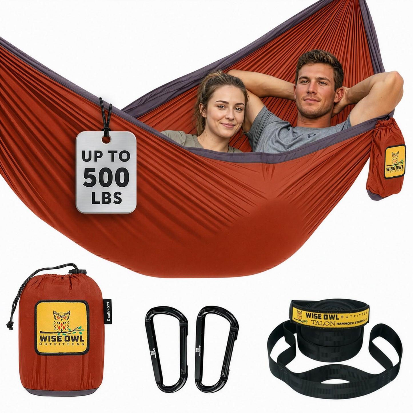 Portable Camping Hammock with Tree Straps