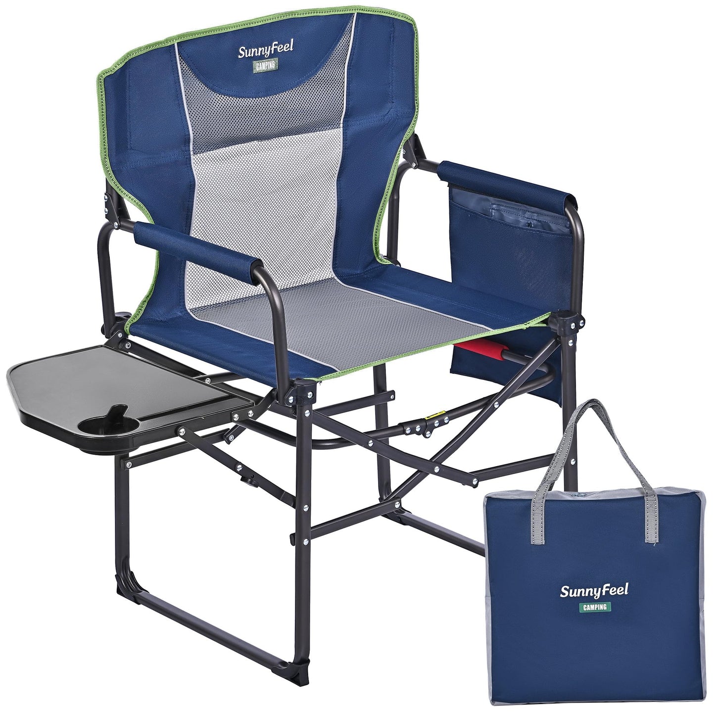 Oversized Folding Camping Chair with Side Table