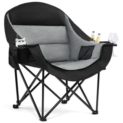 Oversized Heavy Duty Padded Camping Chair with Cooler