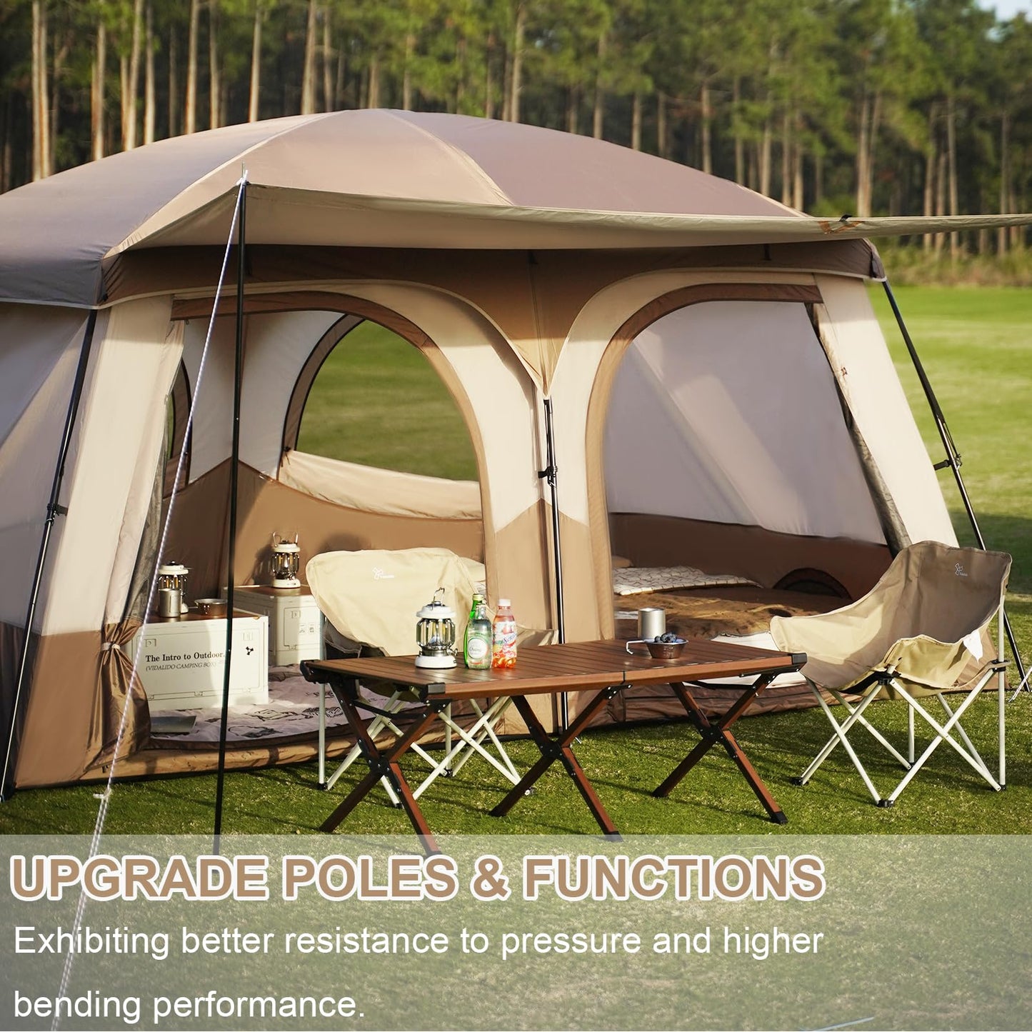 3-4 Person Waterproof Camping Tent with Vestibule