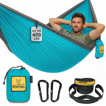 Portable Camping Hammock with Tree Straps