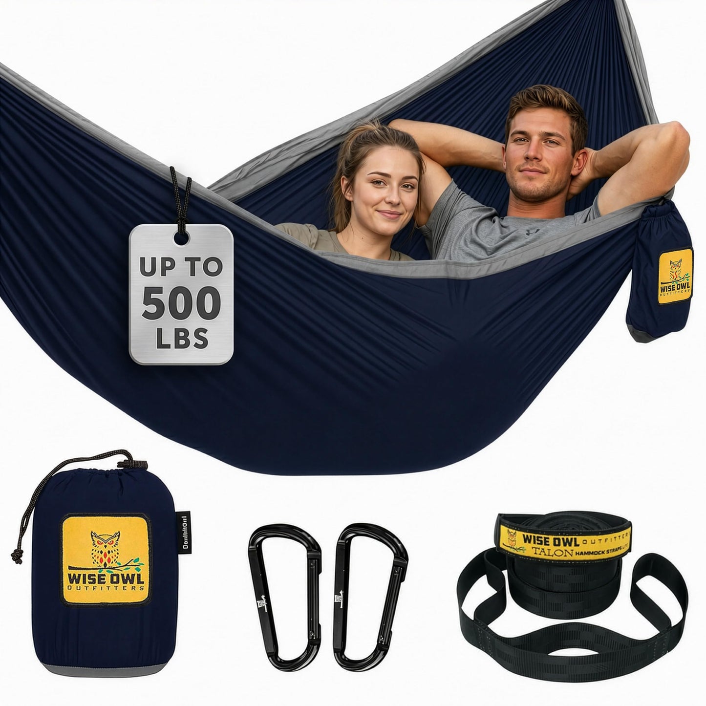 Portable Camping Hammock with Tree Straps
