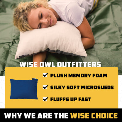 Memory Foam Camping Pillow for Travel and Hiking