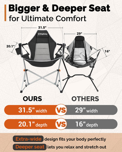Oversized Folding Hammock Camping Chair with Recline