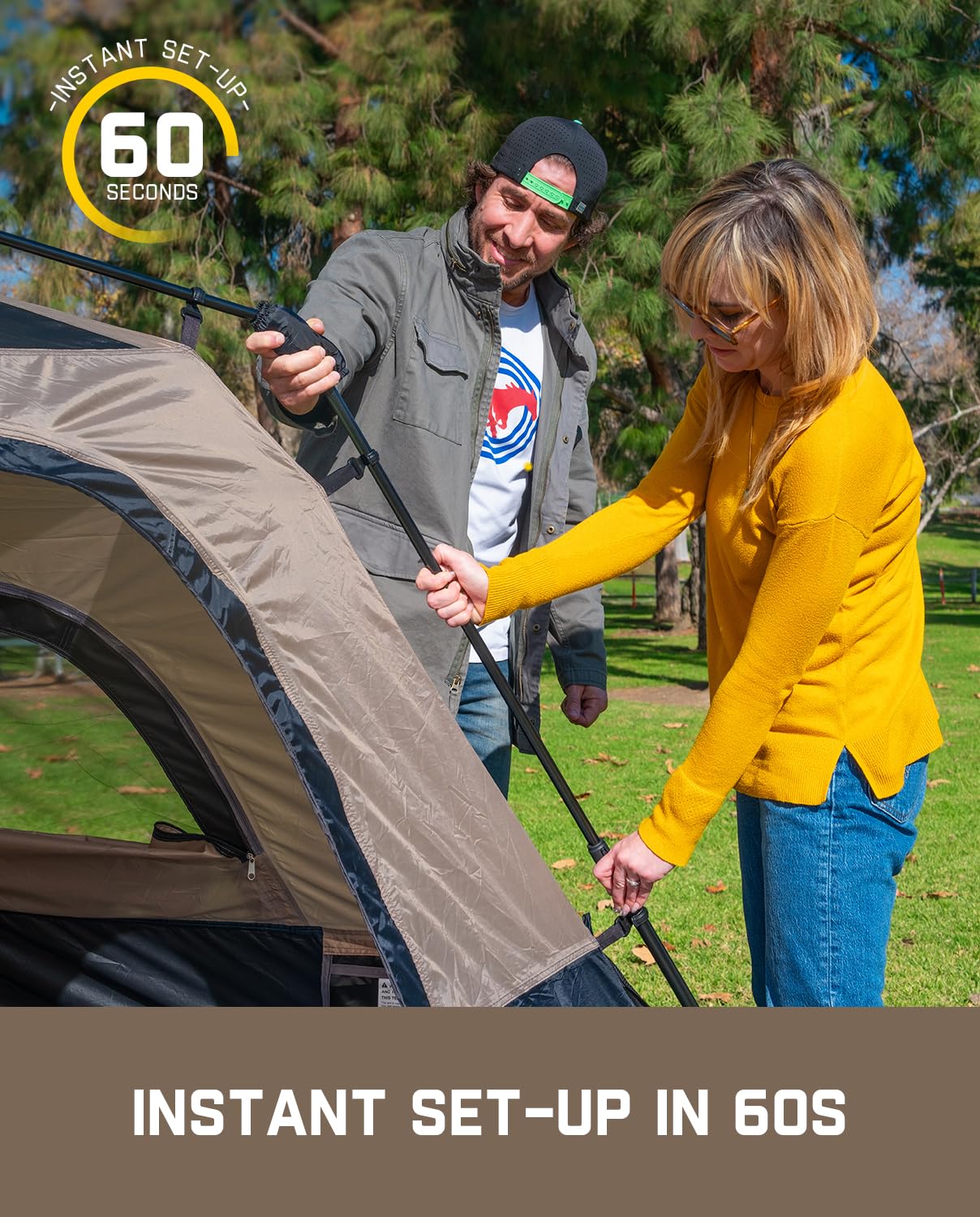Instant Cabin Camping Tent with Rainfly