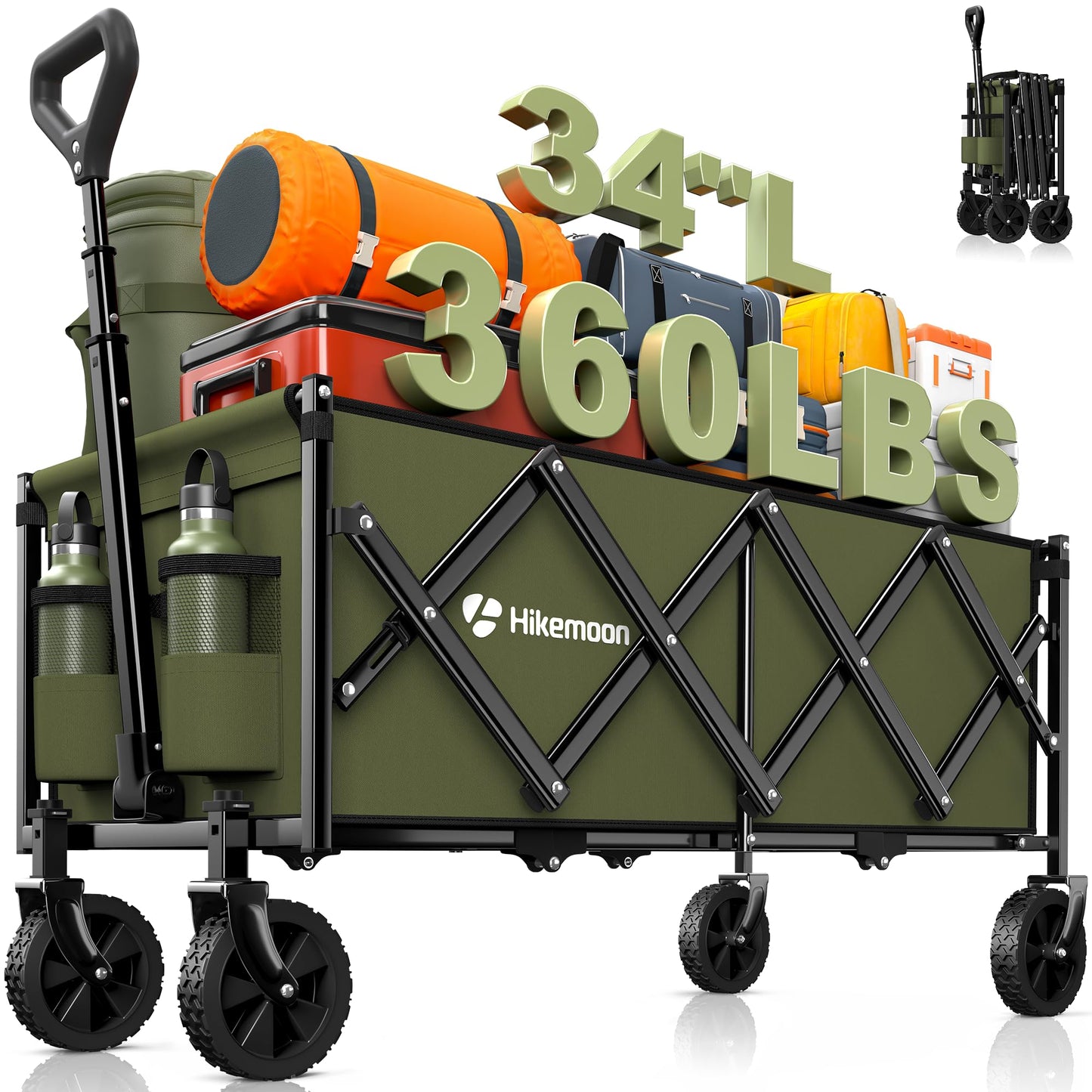 120L Folding Wagon Cart for Camping and Outdoors