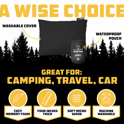Memory Foam Camping Pillow for Travel and Hiking