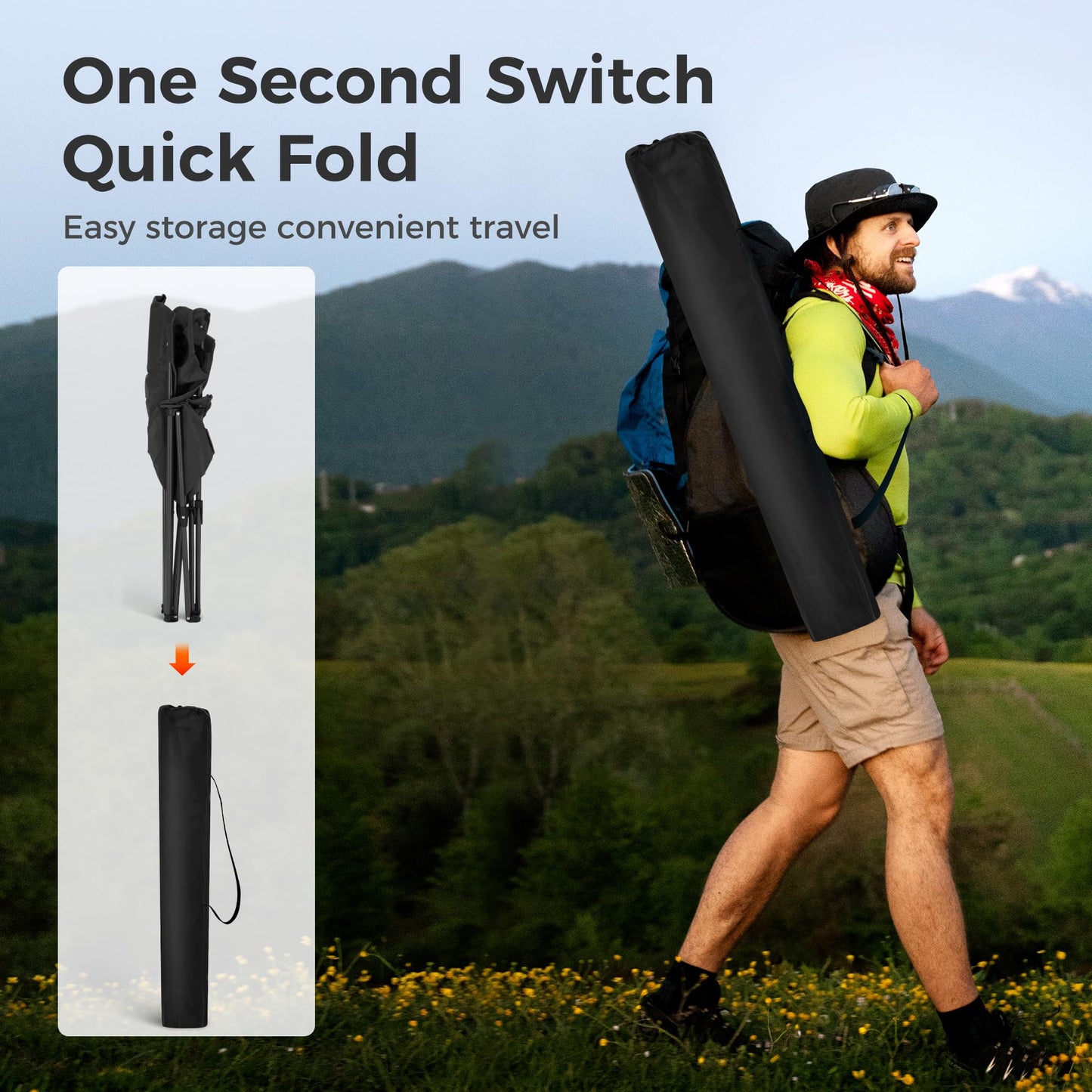 Padded Folding Camping Chair with Cooler Bag