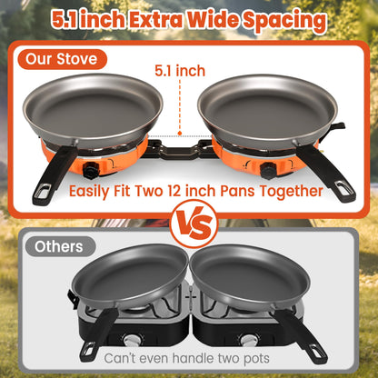 20,000 BTU Dual Burner Camping Stove